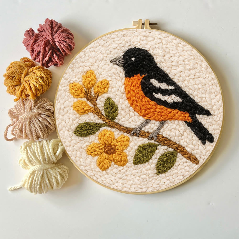 Oriole Bird Punch Needle Kit - Decorative Gift For Housewarming | Perfect Craft For Bird Lovers - image 6
