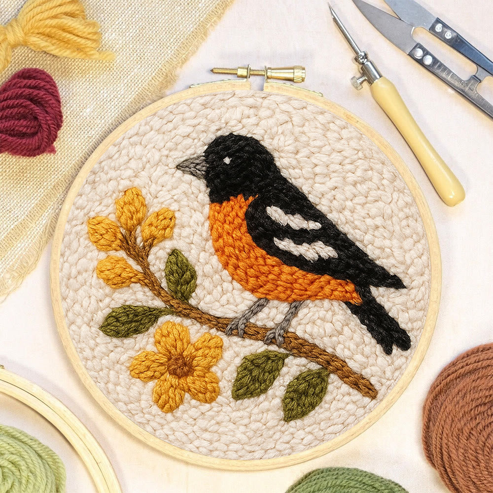Oriole Bird Punch Needle Kit - Decorative Gift For Housewarming | Perfect Craft For Bird Lovers - image 4