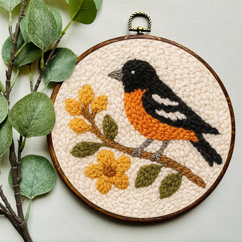 Oriole Bird Punch Needle Kit - Decorative Gift For Housewarming | Perfect Craft For Bird Lovers - image 3