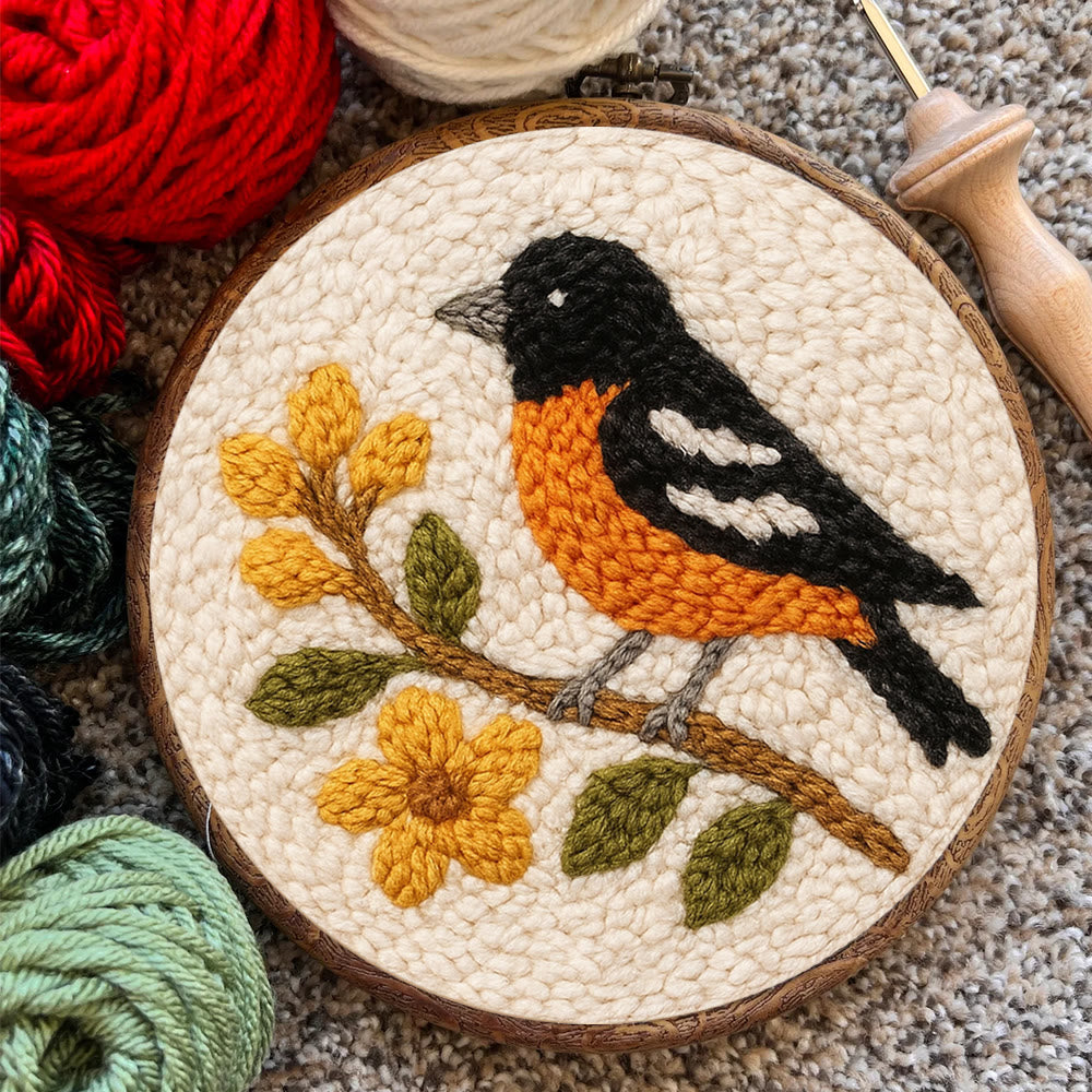 Oriole Bird Punch Needle Kit - Decorative Gift For Housewarming | Perfect Craft For Bird Lovers - image 5