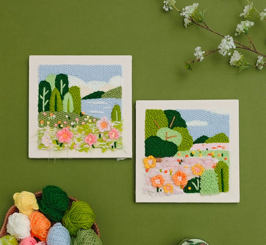 Spring Scenery Series Square Punch Needle Kit - Beautiful Landscape Handicraft | Decorative Housewarming Gifts - image 0