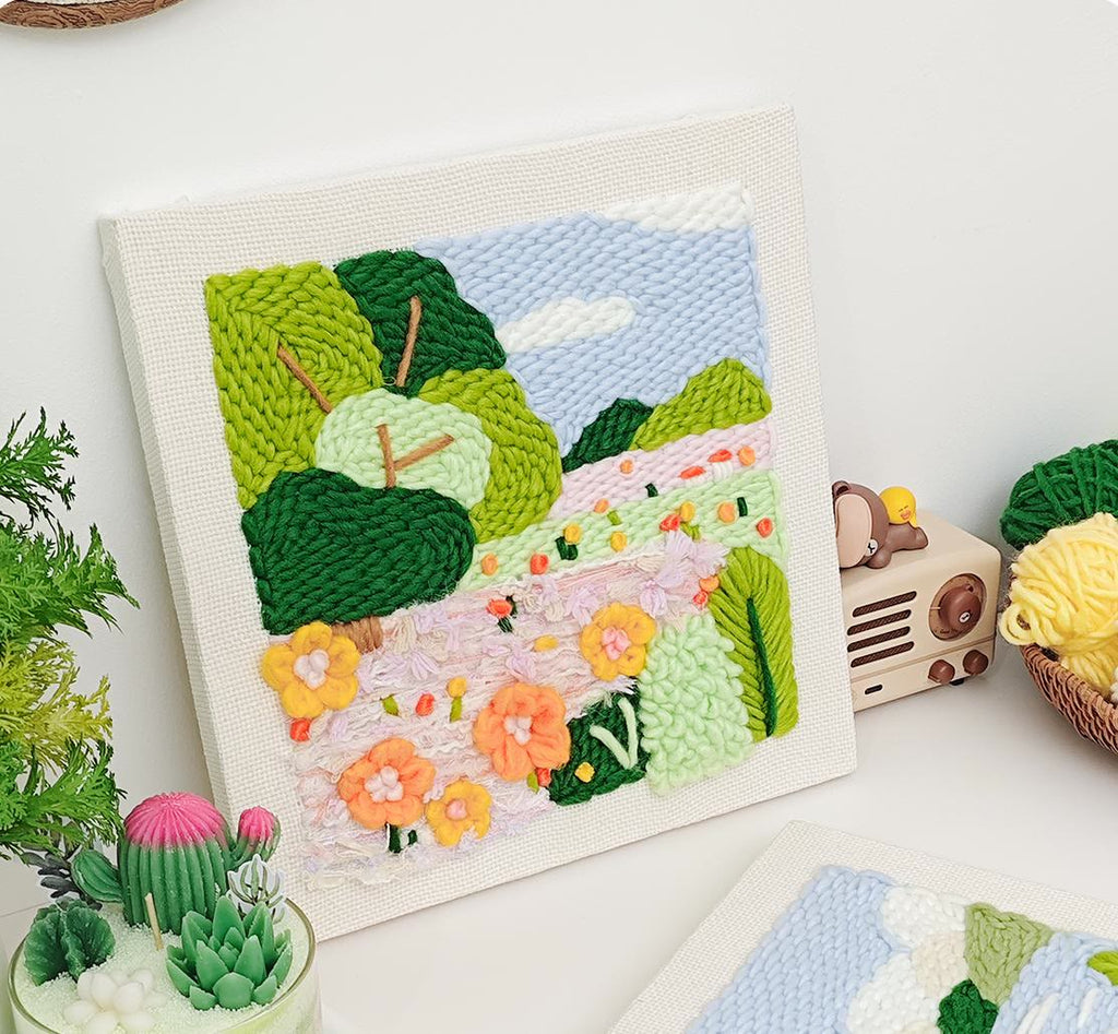 Spring Scenery Series Square Punch Needle Kit - Beautiful Landscape Handicraft | Decorative Housewarming Gifts - image 4