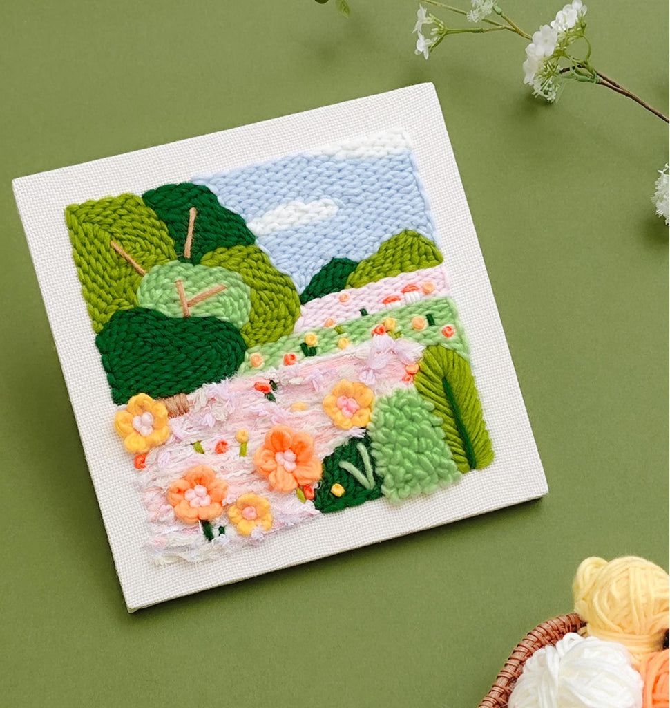 Spring Scenery Series Square Punch Needle Kit - Beautiful Landscape Handicraft | Decorative Housewarming Gifts - Vibrant Forest - image 2