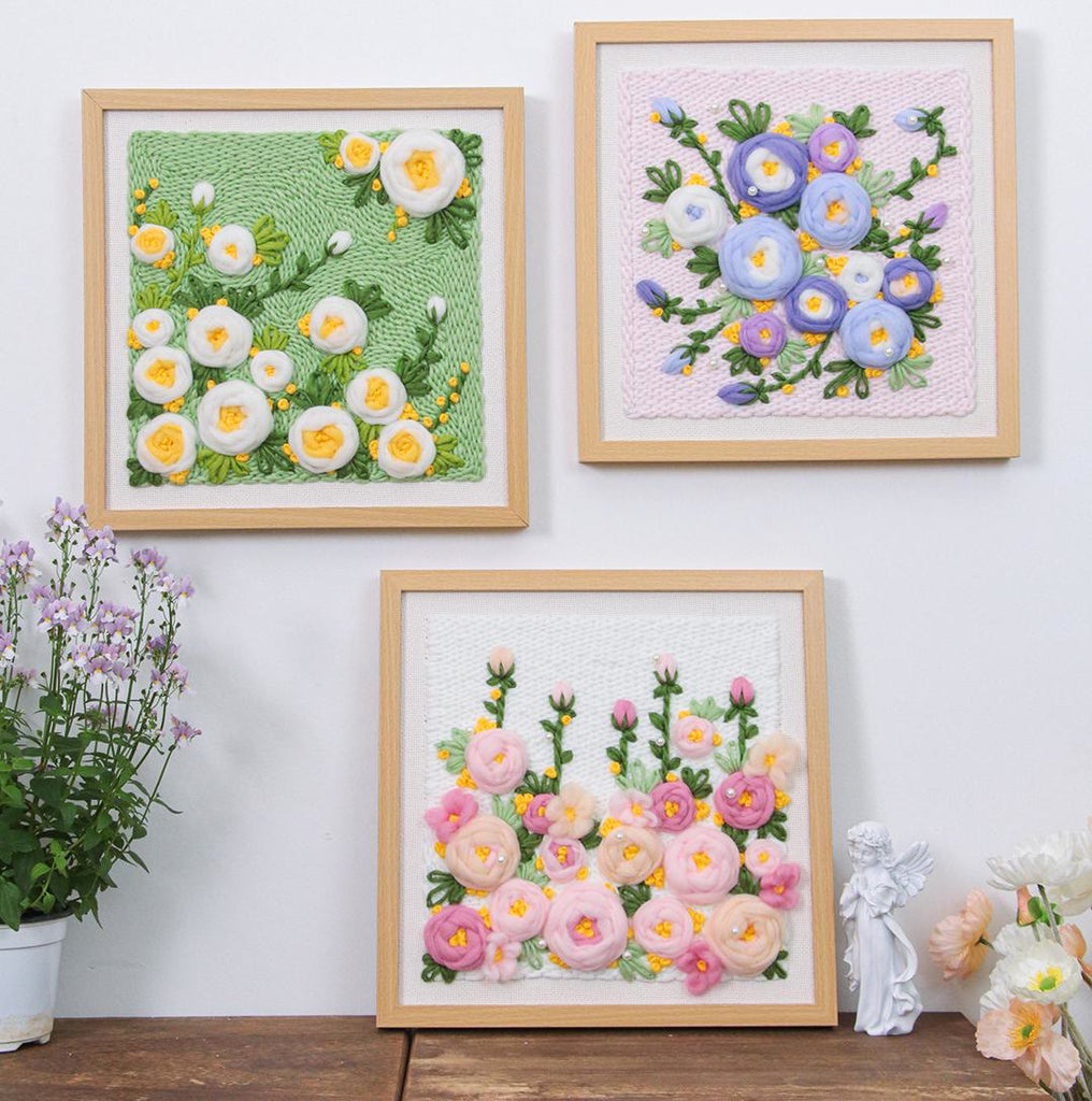 Flower Series Square Punch Needle Kit - Charming Flowers Craft | Nice Birthday Gifts For Her - image 0