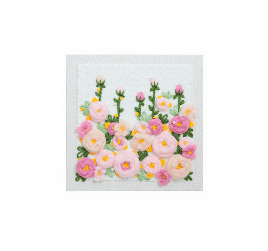 Flower Series Square Punch Needle Kit - Charming Flowers Craft | Nice Birthday Gifts For Her - Pink - image 5