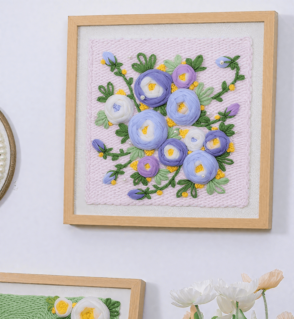 Flower Series Square Punch Needle Kit - Charming Flowers Craft | Nice Birthday Gifts For Her - image 2