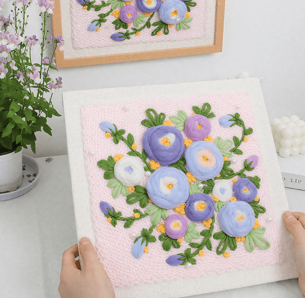 Flower Series Square Punch Needle Kit - Charming Flowers Craft | Nice Birthday Gifts For Her - image 1