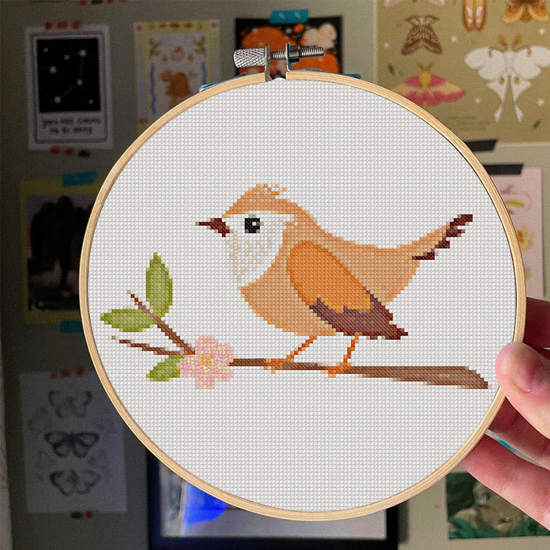  Cross Stitch Kit - Little Wren | Animal Sewing Craft | Beginner Friendly Handicraft  - image 3