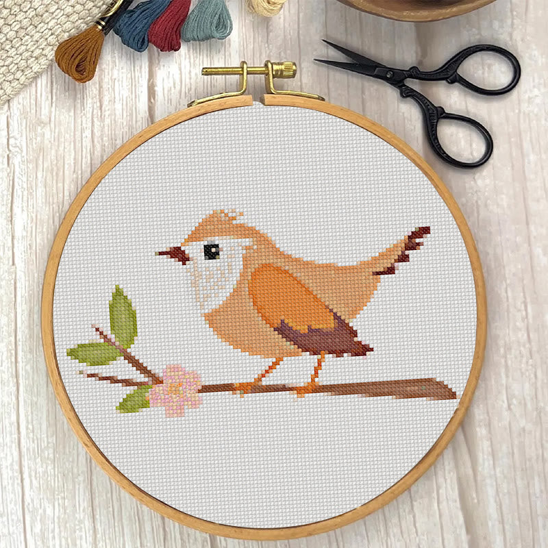  Cross Stitch Kit - Little Wren | Animal Sewing Craft | Beginner Friendly Handicraft  - image 1