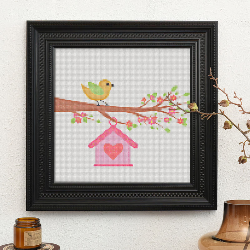 Cross Stitch Kit - Little Bird On A Branch | Creative Wall Decoration | Unique Stitch Artwork - image 9