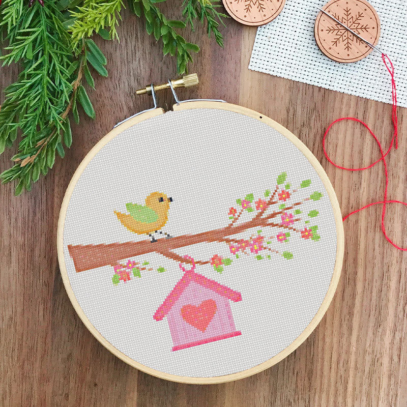  Cross Stitch Kit - Little Bird On A Branch | Creative Wall Decoration | Unique Stitch Artwork - image 6