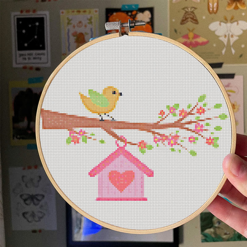  Cross Stitch Kit - Little Bird On A Branch | Creative Wall Decoration | Unique Stitch Artwork - image 3
