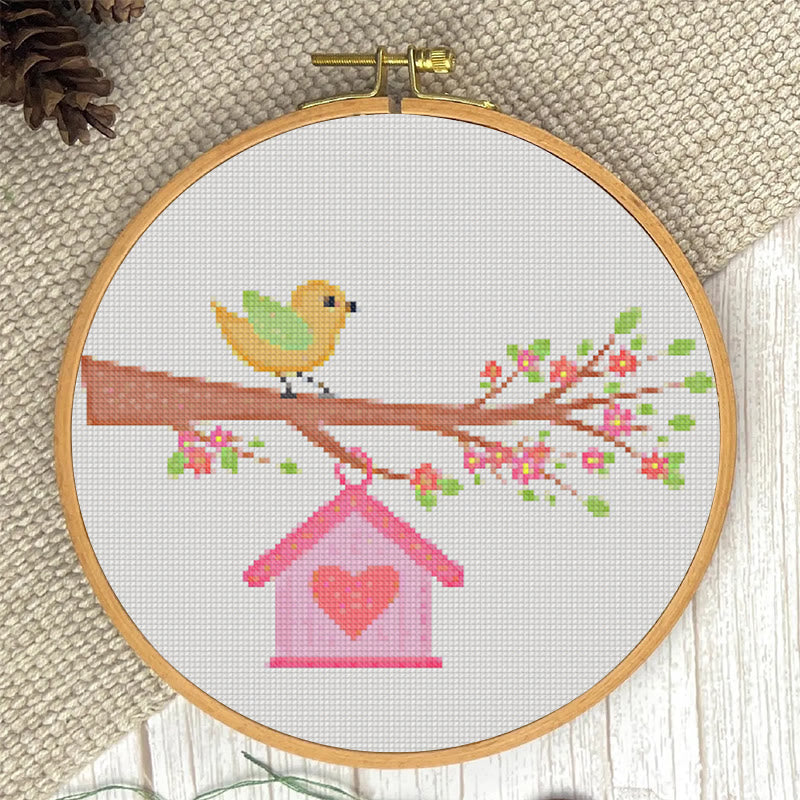  Cross Stitch Kit - Little Bird On A Branch | Creative Wall Decoration | Unique Stitch Artwork - image 2