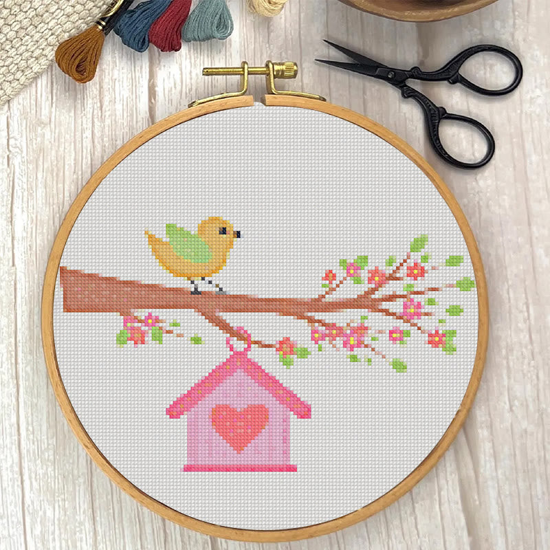  Cross Stitch Kit - Little Bird On A Branch | Creative Wall Decoration | Unique Stitch Artwork - image 4
