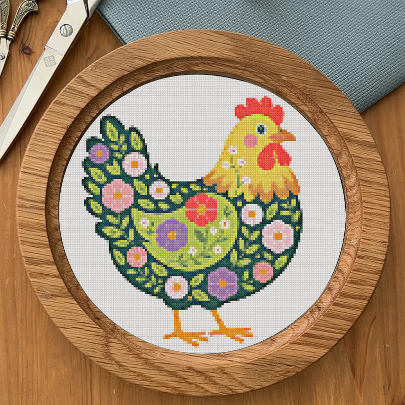  Cross Stitch Kit - Floral Hen | Colorful Handmde Craft | Starter Diy Needlework - image 7
