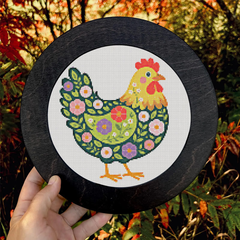  Cross Stitch Kit - Floral Hen | Colorful Handmde Craft | Starter Diy Needlework - image 9