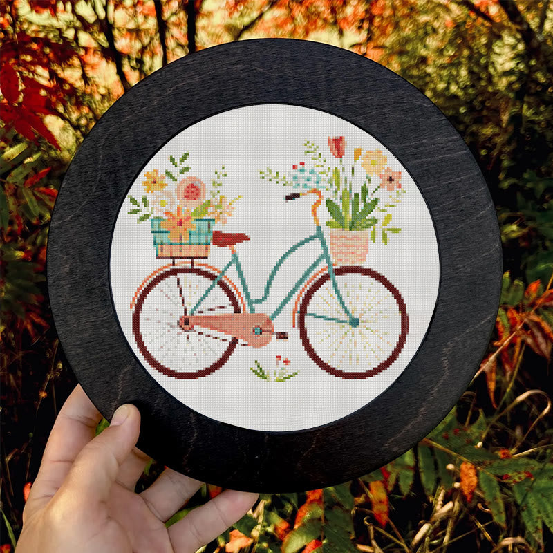  Cross Stitch Kit - Botanical Bicycle | Diy Stitch Handicraft | Nice Birthday Gifts For Friends - image 8