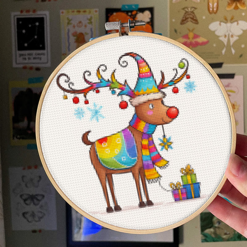  Cross Stitch Kit - Christmas Deer | Diy For Christmas Gift | Perfect For Christmas Tree Decor - image 1