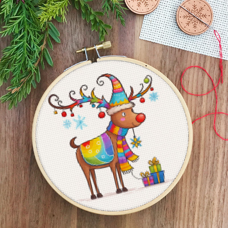  Cross Stitch Kit - Christmas Deer | Diy For Christmas Gift | Perfect For Christmas Tree Decor - image 2