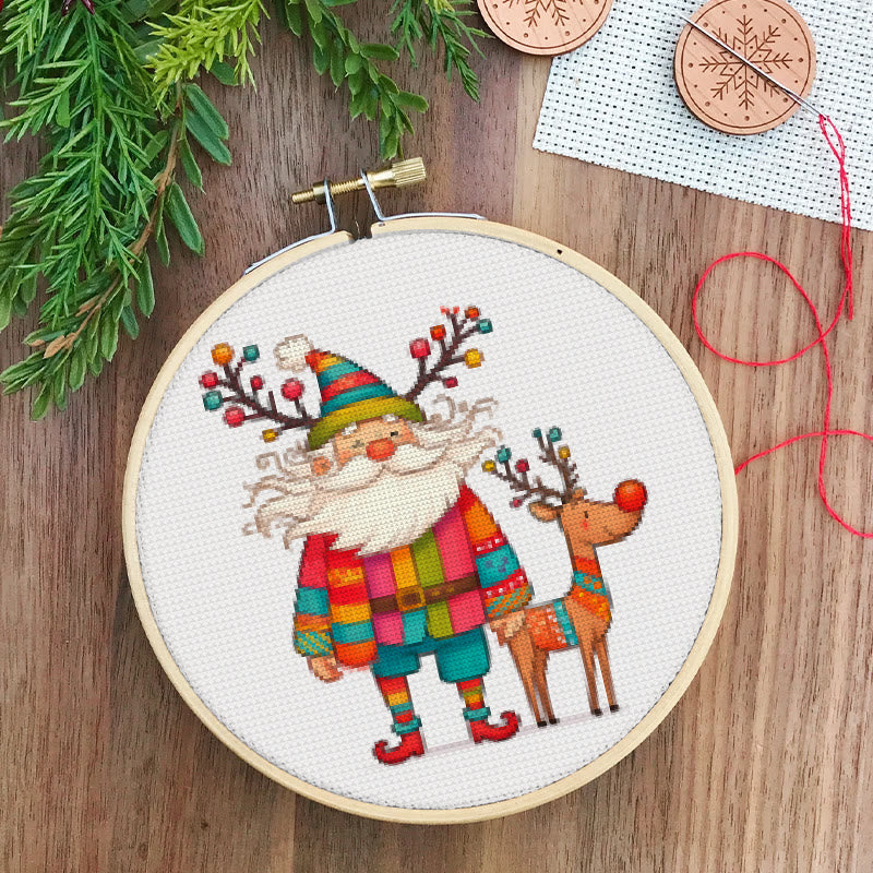  Cross Stitch Kit - Santa Claus And Elk | Christmas Needle Artwork | Christmas Decorative Handicraft - image 6