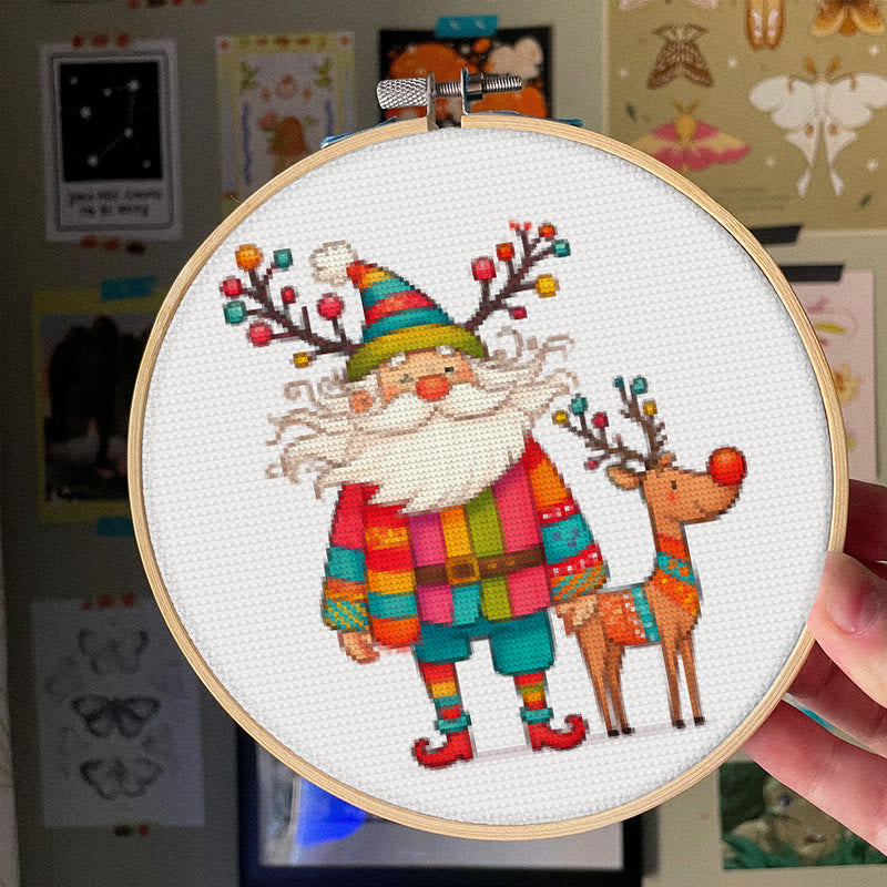 Cross Stitch Kit - Santa Claus And Elk | Christmas Needle Artwork | Christmas Decorative Handicraft - image 4