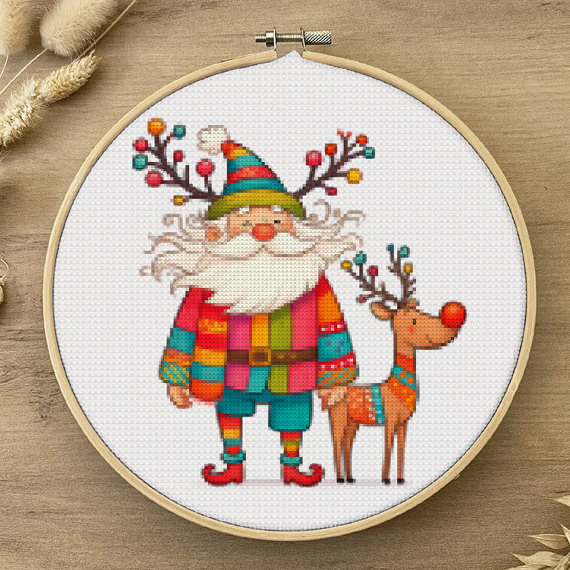  Cross Stitch Kit - Santa Claus And Elk | Christmas Needle Artwork | Christmas Decorative Handicraft - image 3