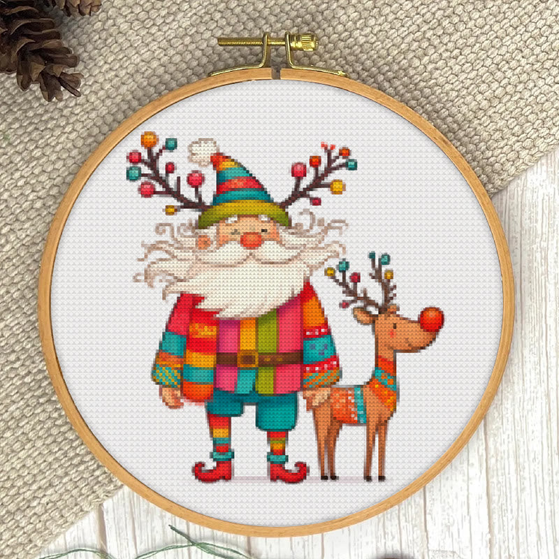  Cross Stitch Kit - Santa Claus And Elk | Christmas Needle Artwork | Christmas Decorative Handicraft - image 5