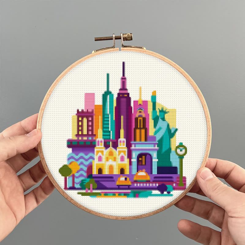  Cross Stitch Kit - Skyscrapers | Fashionable Home Decor | Beginner Stitch Craft - image 2