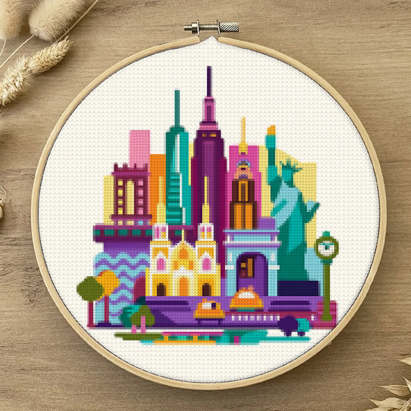  Cross Stitch Kit - Skyscrapers | Fashionable Home Decor | Beginner Stitch Craft - image 5