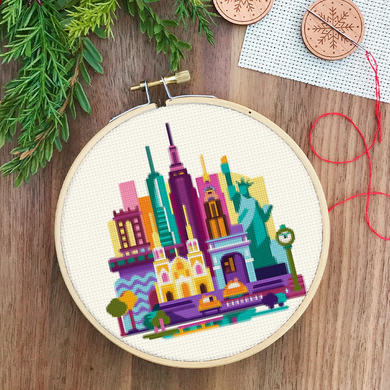  Cross Stitch Kit - Skyscrapers | Fashionable Home Decor | Beginner Stitch Craft - image 3
