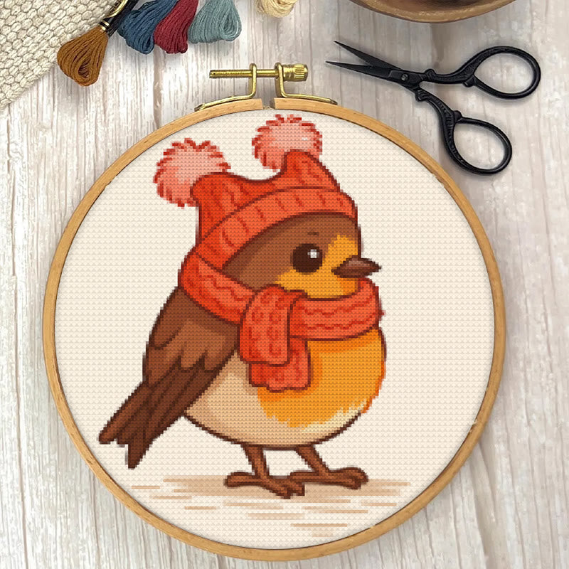  Cross Stitch Kit - Winter Bird | Adorable Animal Craft | Diy Handmade Needlework - image 3