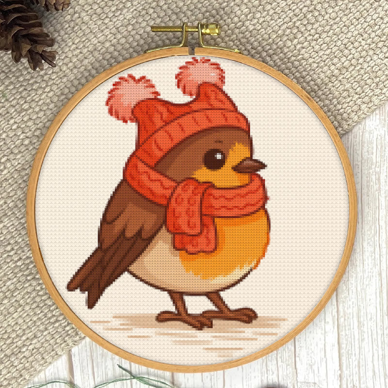  Cross Stitch Kit - Winter Bird | Adorable Animal Craft | Diy Handmade Needlework - image 5