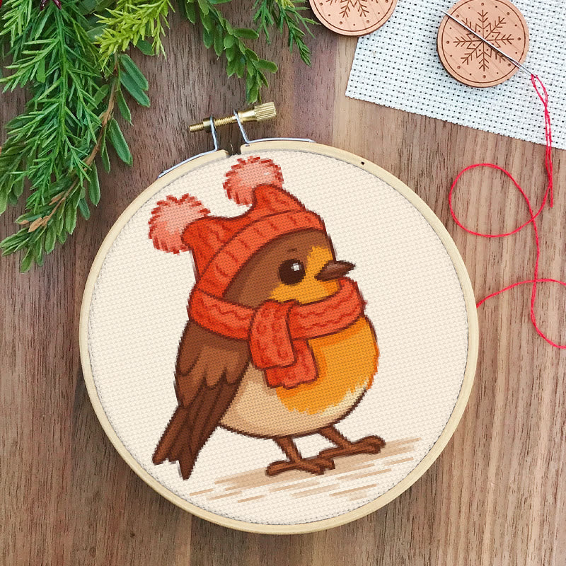  Cross Stitch Kit - Winter Bird | Adorable Animal Craft | Diy Handmade Needlework - image 1