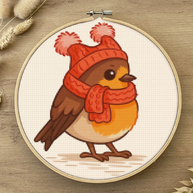  Cross Stitch Kit - Winter Bird | Adorable Animal Craft | Diy Handmade Needlework - image 4