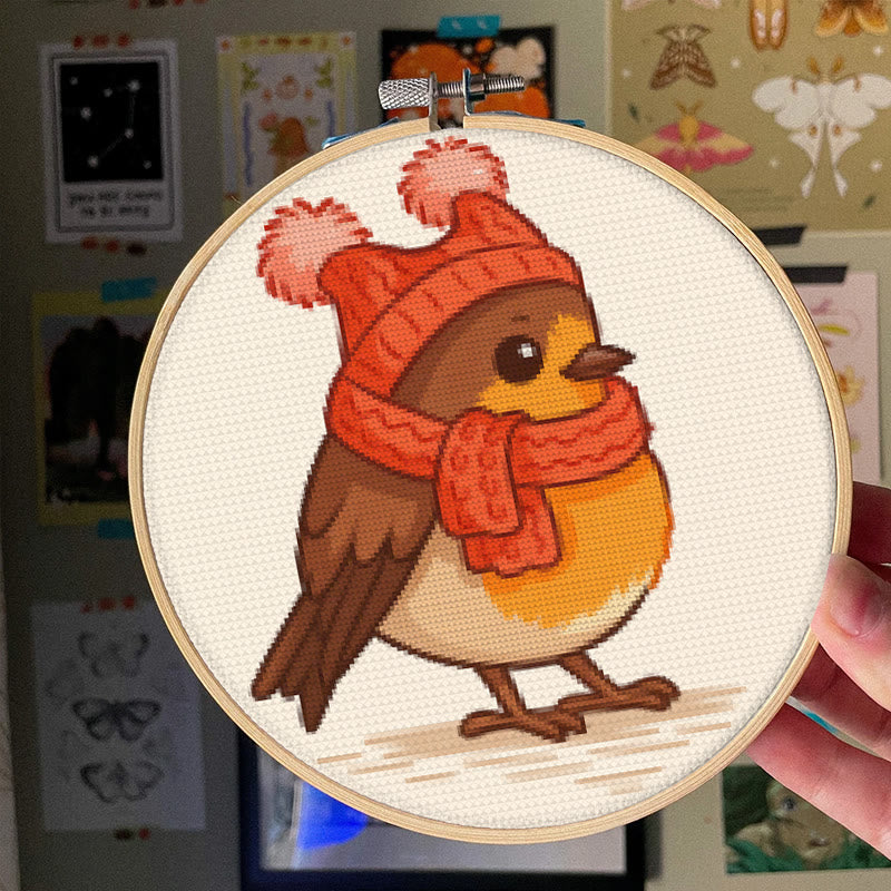  Cross Stitch Kit - Winter Bird | Adorable Animal Craft | Diy Handmade Needlework - image 2