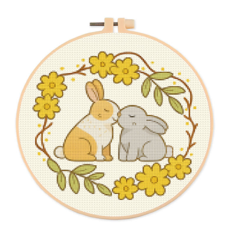  Cross Stitch Kit - Love Rabbit | Nice Wedding Handmade Gifts | Perfect For Lover - 20×20cm - image 0