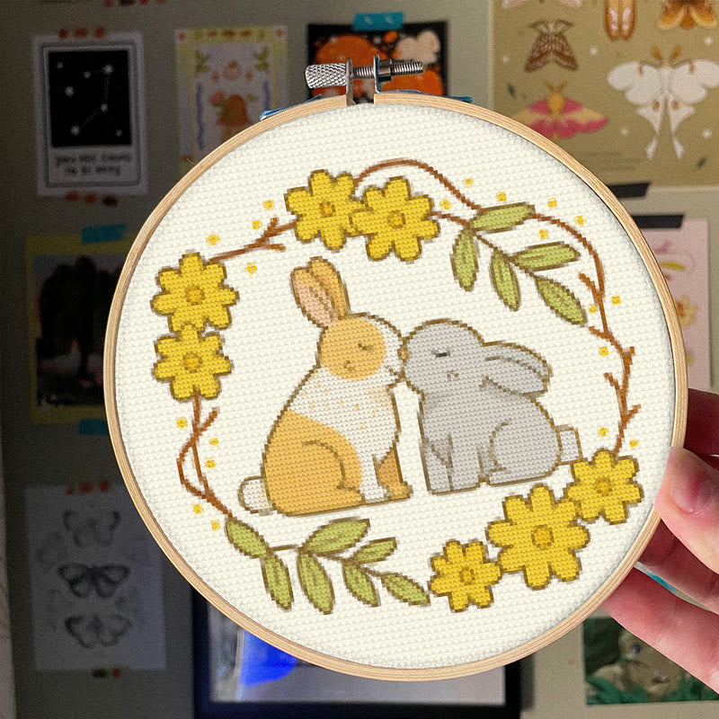  Cross Stitch Kit - Love Rabbit | Nice Wedding Handmade Gifts | Perfect For Lover - image 1