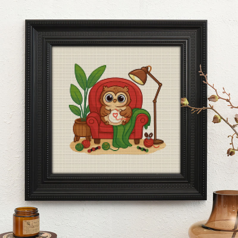  Cross Stitch Kit - Stitching Owl | Nice Gifts For Animal Lovers | Diy Handmade Craft  - image 9