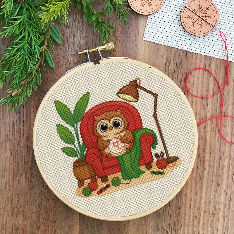  Cross Stitch Kit - Stitching Owl | Nice Gifts For Animal Lovers | Diy Handmade Craft  - image 6