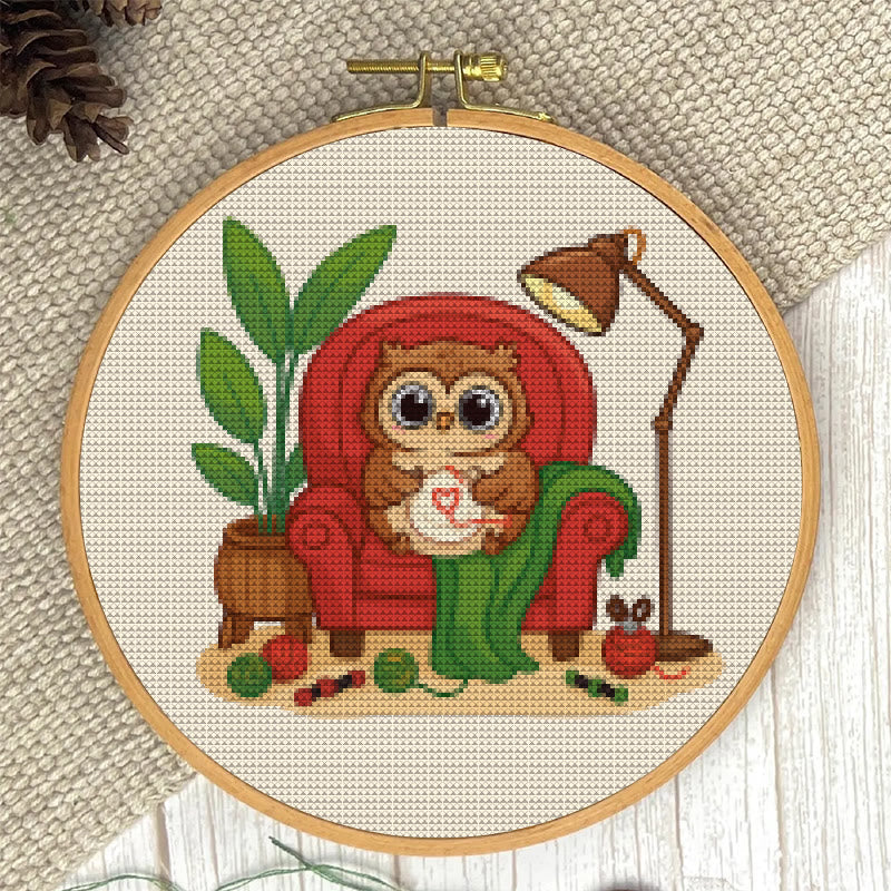  Cross Stitch Kit - Stitching Owl | Nice Gifts For Animal Lovers | Diy Handmade Craft  - image 4