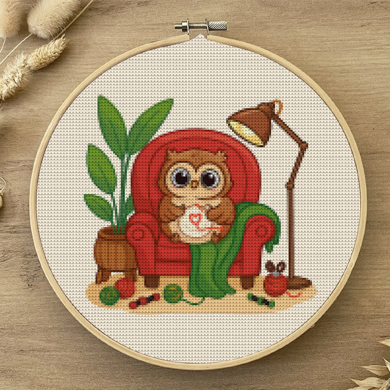  Cross Stitch Kit - Stitching Owl | Nice Gifts For Animal Lovers | Diy Handmade Craft  - image 5