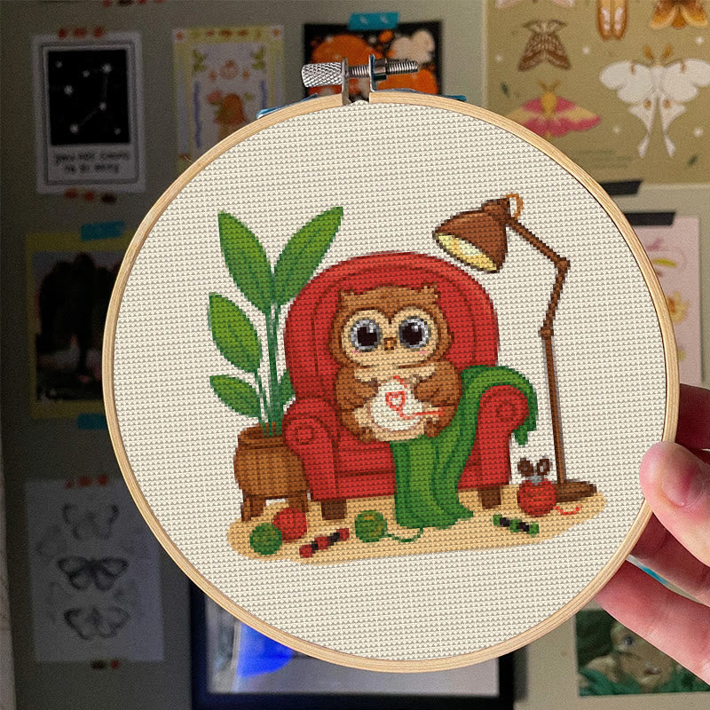  Cross Stitch Kit - Stitching Owl | Nice Gifts For Animal Lovers | Diy Handmade Craft  - image 3