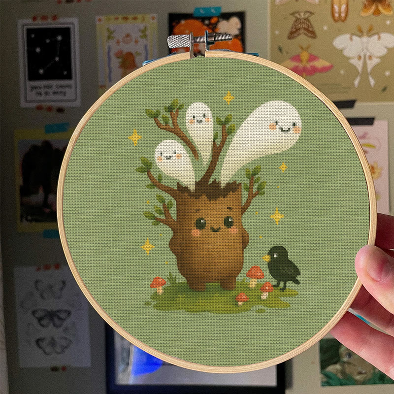  Cross Stitch Kit - Spooky Ghost Tree | Unique Desk Ornament | Perfect Handmade Gifts - image 4