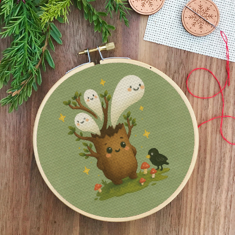  Cross Stitch Kit - Spooky Ghost Tree | Unique Desk Ornament | Perfect Handmade Gifts - image 2
