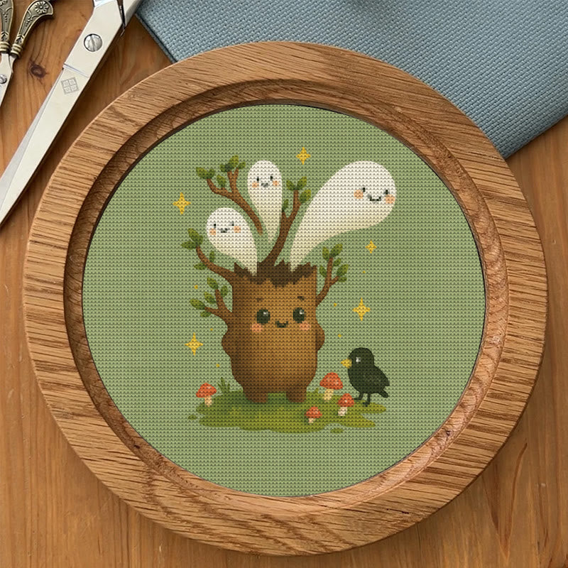  Cross Stitch Kit - Spooky Ghost Tree | Unique Desk Ornament | Perfect Handmade Gifts - image 5