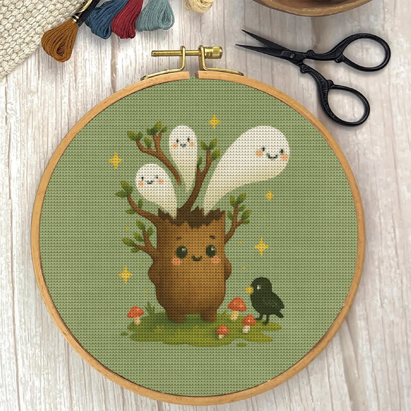  Cross Stitch Kit - Spooky Ghost Tree | Unique Desk Ornament | Perfect Handmade Gifts - image 3