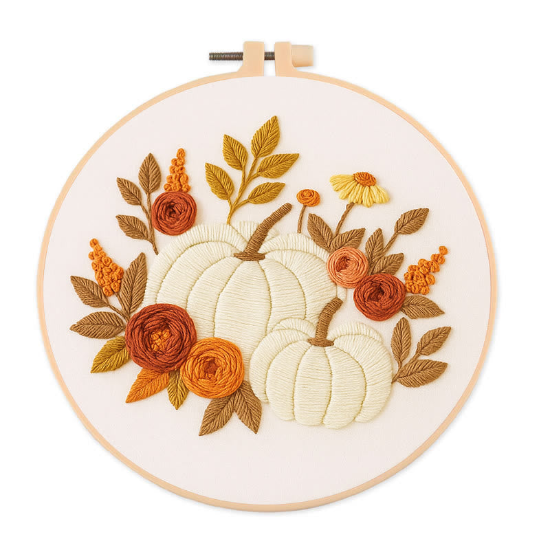 Rubbyoo Embroidery Kit - Botanical Pumpkin | Halloween Wall Hanging | Perfect Decor For Halloween - 20*20cm - image 0