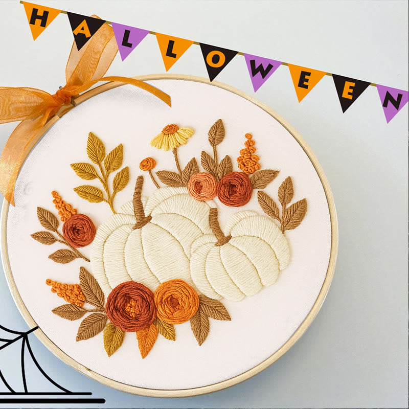 Rubbyoo Embroidery Kit - Botanical Pumpkin | Halloween Wall Hanging | Perfect Decor For Halloween - image 1