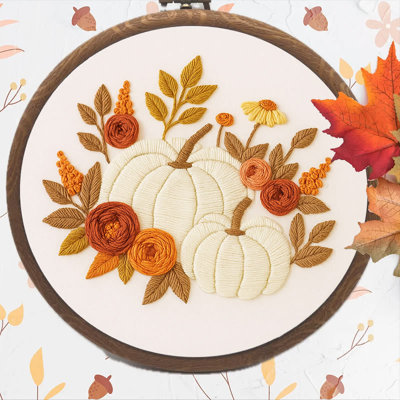 Rubbyoo Embroidery Kit - Botanical Pumpkin | Halloween Wall Hanging | Perfect Decor For Halloween - image 2