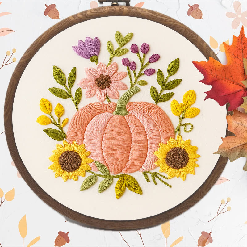 Rubbyoo Embroidery Kit - Pink Pumpkin | Unique Handmade Craft | Halloween Desk Ornament - image 6